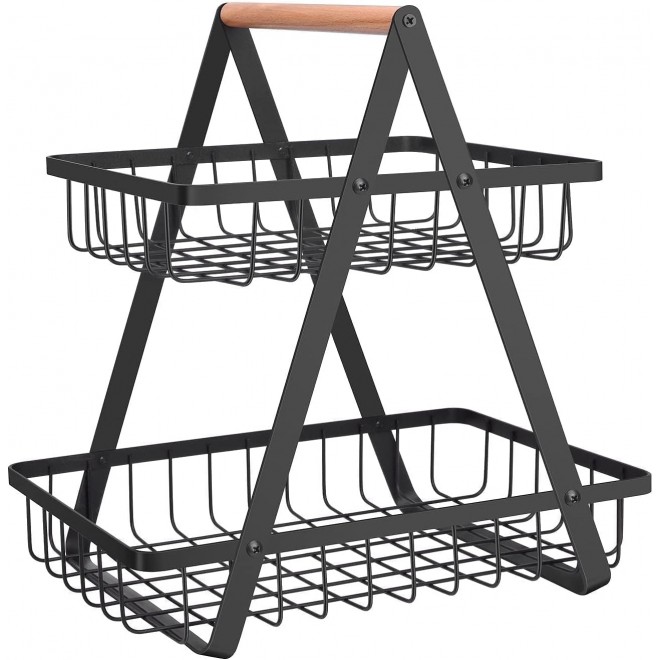 2 Tier Countertop Fruit Basket,Portable Fruit Bowle Basket for Kitchen