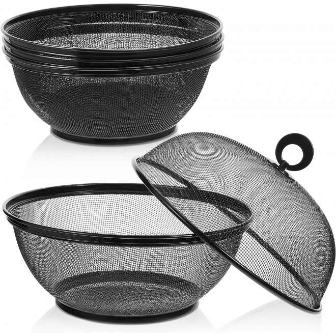 4 Pcs Mesh Fruit Basket with Lid Fruit Cover Protective Countertop Pro