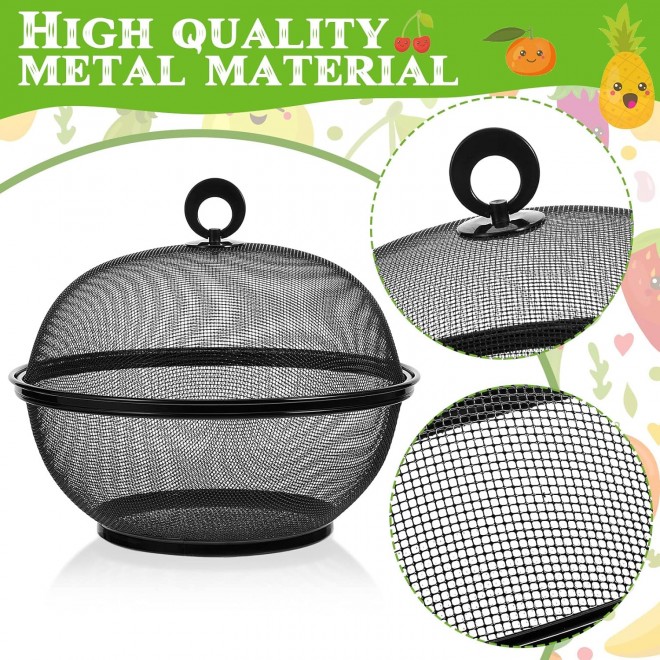 4 Pcs Mesh Fruit Basket with Lid Fruit Cover Protective Countertop Pro