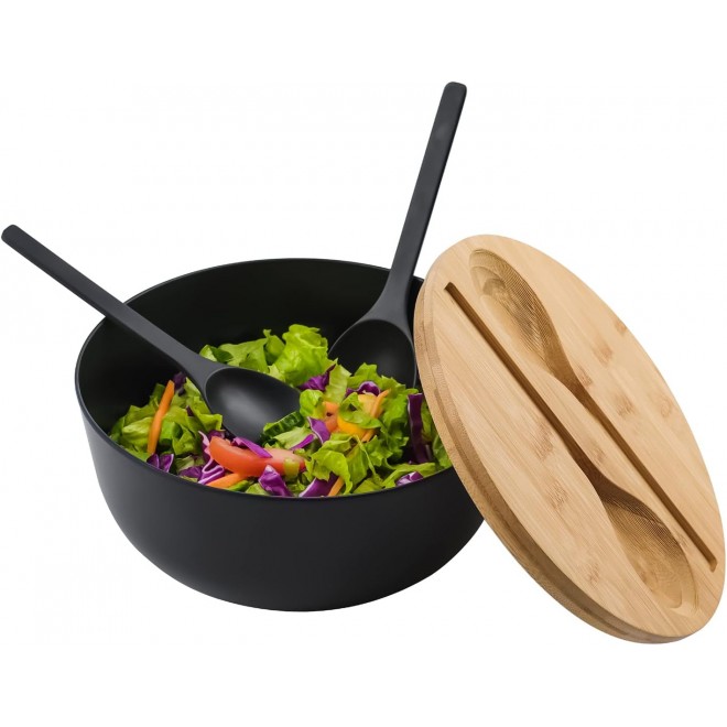 Bamboo Fiber Salad Bowl with Servers Set Large 9.8inches Nature Bamboo