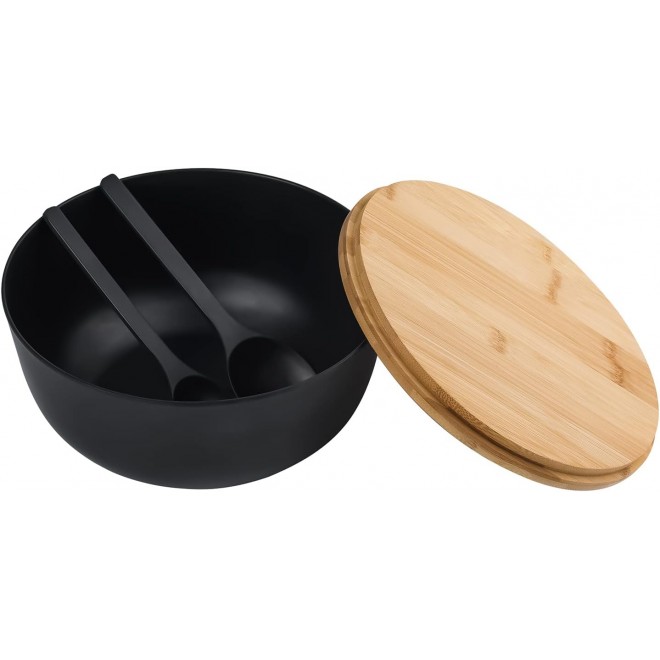 Bamboo Fiber Salad Bowl with Servers Set Large 9.8inches Nature Bamboo