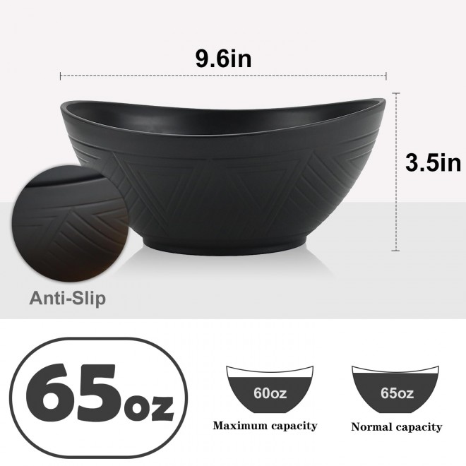 PYRMONT 65 OZ Large Wheat Straw Bowls,Cereal Bowls,Salad Bowls,Stackab