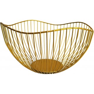 Wire Fruit Basket Gold Fruit Bowl for Kitchen Counter Wave Fruit Baske