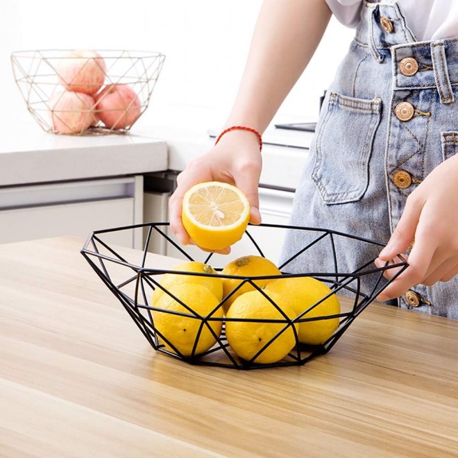 Metal Wire Fruit Bowl, Iron Arts Fruit Storage Baskets for Kitchen Cou