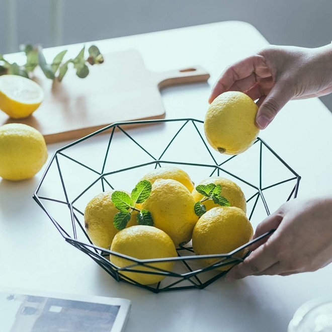 Metal Wire Fruit Bowl, Iron Arts Fruit Storage Baskets for Kitchen Cou