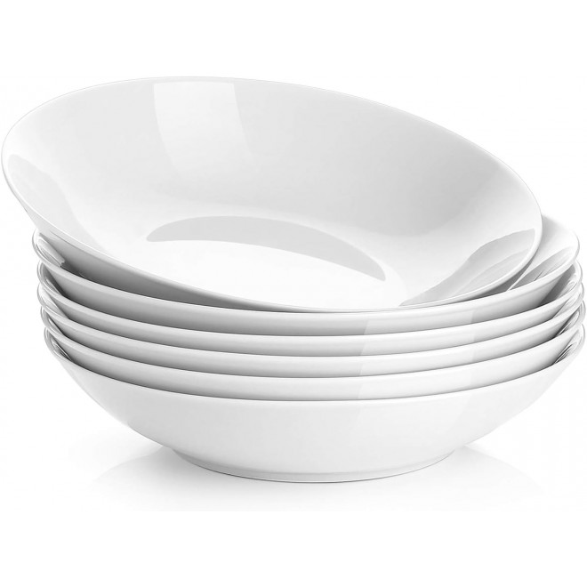 Y YHY 22 Ounces Porcelain Salad Pasta Bowls, Soup Bowl Set, Shallow an