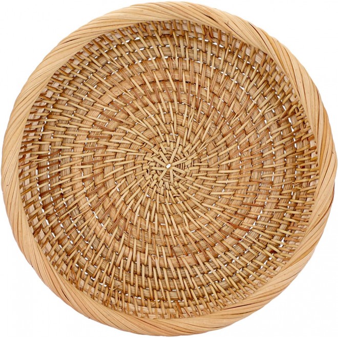 Hipiwe Small Key Basket Bowl for Entryway 7.6 Round Woven Wicker Baske