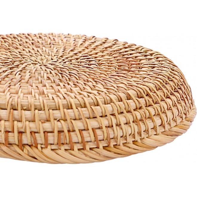 Hipiwe Small Key Basket Bowl for Entryway 7.6 Round Woven Wicker Baske