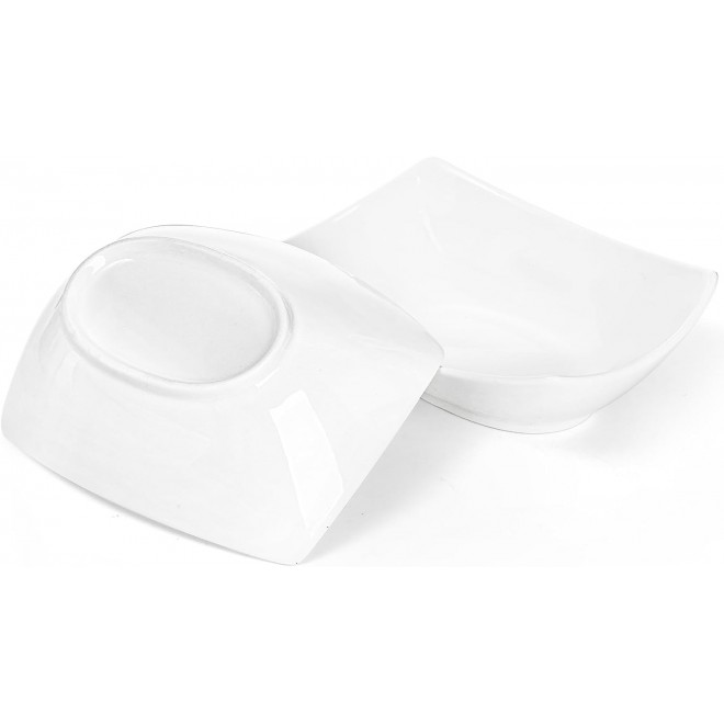 Cedilis 4 Pack Porcelain Serving Bowls, Rectangular Ceramic Salad Bowl