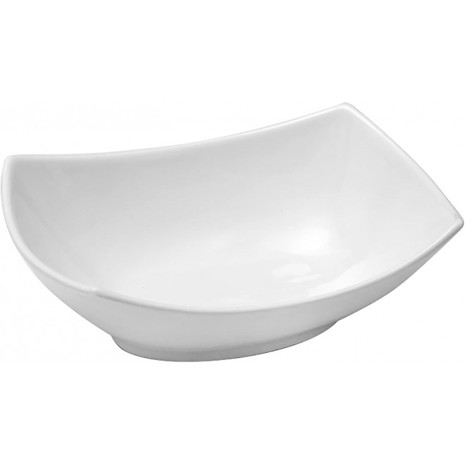 Cedilis 4 Pack Porcelain Serving Bowls, Rectangular Ceramic Salad Bowl