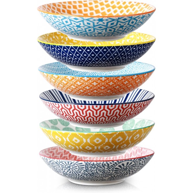 Selamica Porcelain 40oz Large Bowls 9 inch Big Pasta Salad Bowls, Micr