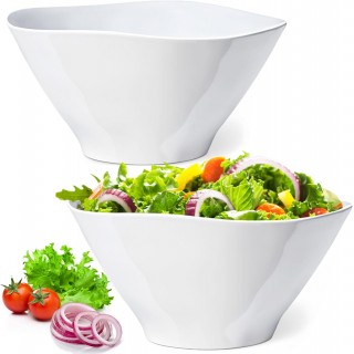 Qxbekmor 10 Salad Bowls, 114 oz. Unbreakable Plastic Serving Bowls for