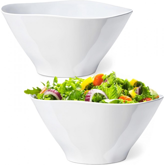 Qxbekmor 10 Salad Bowls, 114 oz. Unbreakable Plastic Serving Bowls for