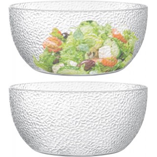 Qxbekmor Large Acrylic Salad Bowls 130 oz, Serving Bowls for Fruits, P