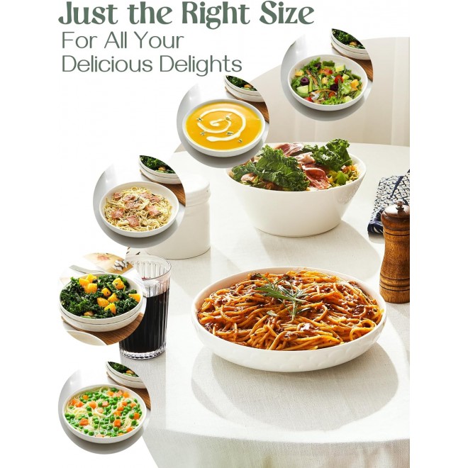 DOWAN Pasta Bowls, 54 oz Large Salad Serving Bowls, 10'' Plates Bowls