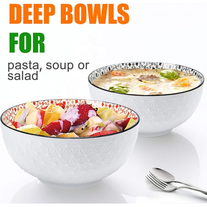 Farielyn-X 8.3 Large Salad Soup Ramen Bowls, 68 OZ Super Stackable Rou