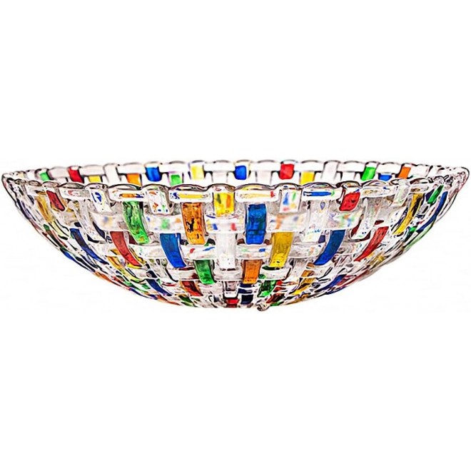 MAGCOLOR Hand Painted Colorful Woven Glass Crystal Salad & Fruit Bowl