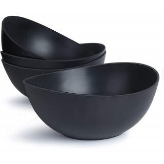 9.6'' Serving Bowls, 84oz Bamboo Fiber Salad Bowls Set of 4, Large Bow