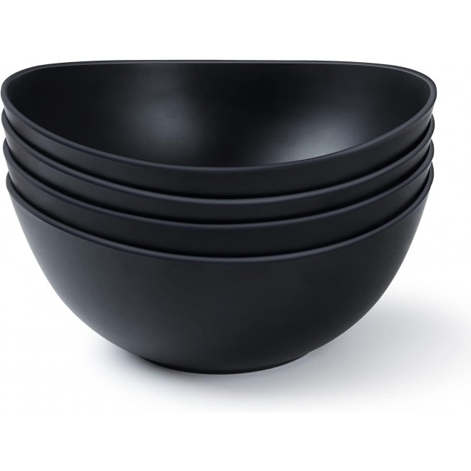 9.6'' Serving Bowls, 84oz Bamboo Fiber Salad Bowls Set of 4, Large Bow