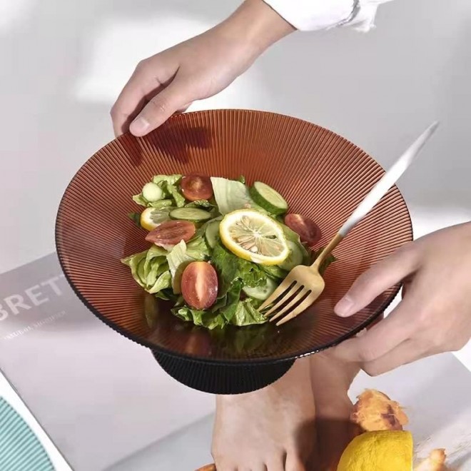 Fruit Bowl for Kitchen Counter, Glass Fruit Basket, Pedestal Fruit Bow