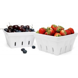 Ceramic Berry Basket, Square Fruit Bowl With Holes, 5.7 Colander For K