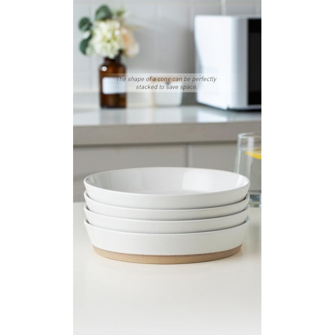 famiware Saturn 4 Pieces Pasta Bowls Set, 8.75 inch Salad Bowls, Stack