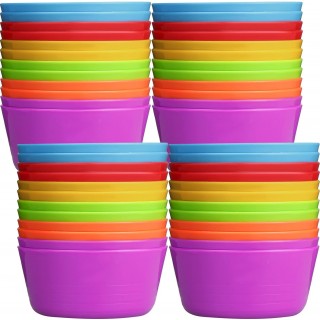 Foaincore 24 Pcs Kids Plastic Bowls Plastic 10 oz Cereal Bowls Snack B