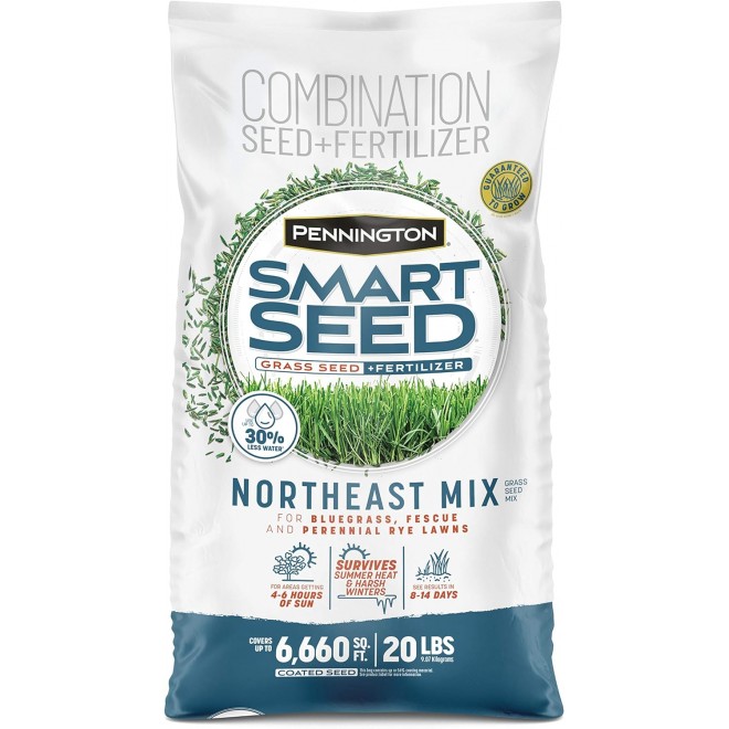 Pennington Smart Seed Northeast Grass Mix 20 Lb, Drought Resistant and Covers 6,600 Sq Ft