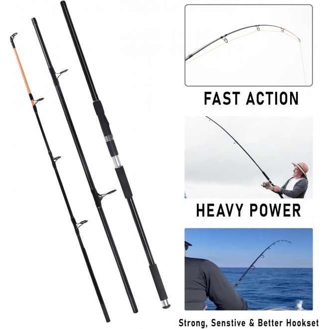 Dr.Fish Surf Fishing Rod and Reel Combo, Saltwater Fishing Combo, 12ft Surf Rod 8000/9000 Spinning Reel 9+1 BB, Offshore Sea Fishing Gear Kit Fishing Pole Equipment Set