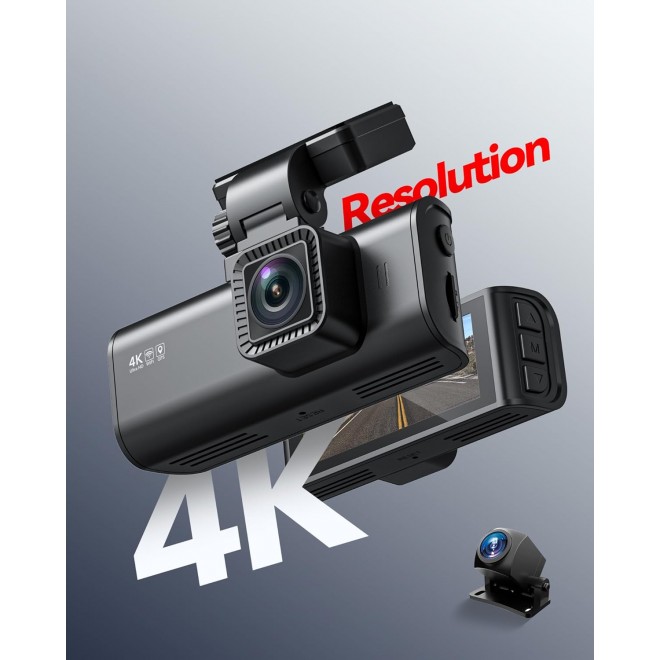 REDTIGER F7N 4K Dual Dash Cam with 64GB Card, Built-in WiFi GPS Front 4K/2.5K and Rear 1080P Dual Dash Camera for Cars,3.18 inch Screen,170° Wide Angle, Parking Monitor, Support 256GB Max