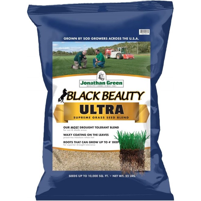 Jonathan Green (10323) Black Beauty Ultra Grass Seed - Cool Season Lawn Seed (25 lb)