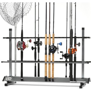 Savior Equipment Fishing Rod Rack Holder Organizer, 24-48 Slots to Hold Fresh Salt Water Spinning Rods & Reel Combo, Lightweight Aluminum Vertical Fish Pole Garage Storage Ground Display Stand