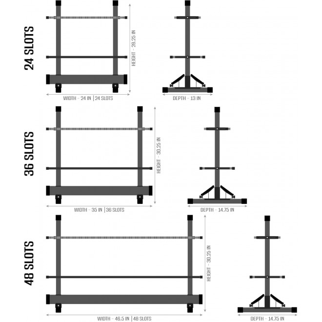 Savior Equipment Fishing Rod Rack Holder Organizer, 24-48 Slots to Hold Fresh Salt Water Spinning Rods & Reel Combo, Lightweight Aluminum Vertical Fish Pole Garage Storage Ground Display Stand