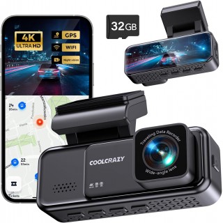 Dash Cam 4K Front, Built-in WiFi GPS Dash Camera for Cars, 3.2 IPS Screen Dashcam with App Control, Free 32G Card, 170°Wide Angle, 24H ParkingMode, WDR, Night Vision, G-Sensor