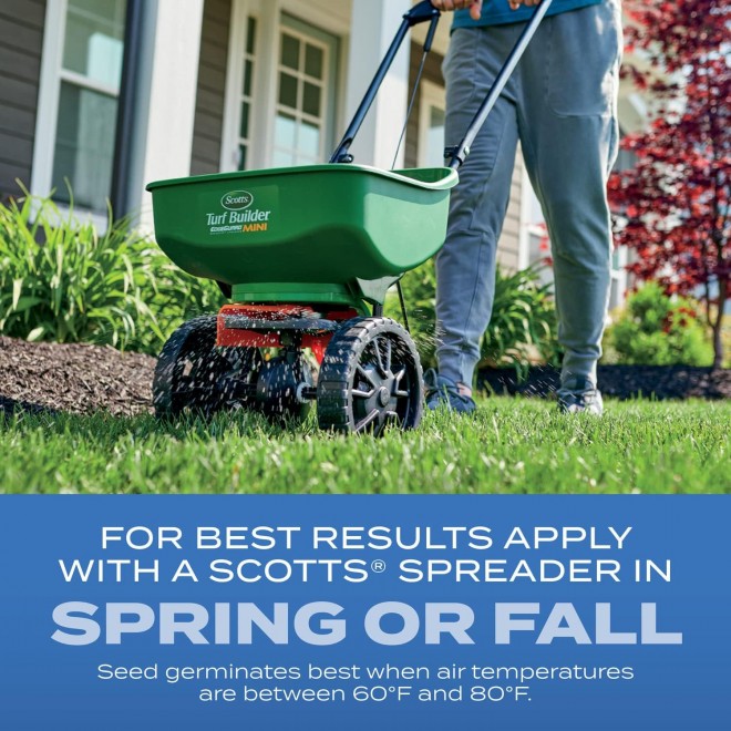 Scotts Turf Builder Grass Seed Sun & Shade Mix with Fertilizer and Soil Improver, Thrives in Many Conditions, 32 lbs.