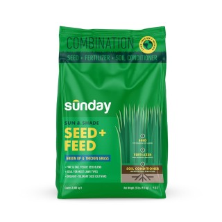 Sunday Sun & Shade 3,000 Sq. Ft. Seed + Feed, Grass Seed + Lawn Fertilizer 20 lb