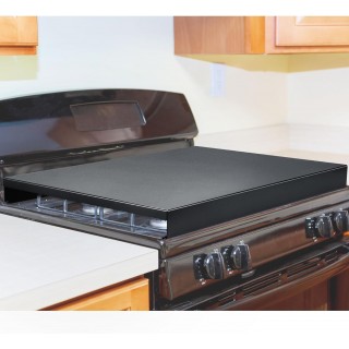 Therwen Stainless Steel Gas Stove Top Cover Noodle Board Cooktop Cover Large Electric Stove Burner Covers Provides Extra Work Counter, 30'' x 22'' x 2.5'' (Black)