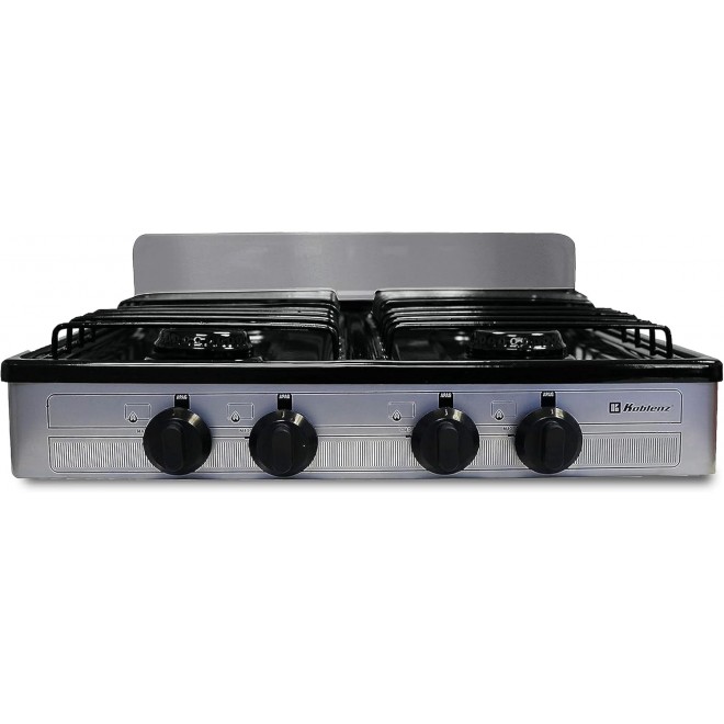 Koblenz PSK-400S 4 Portable Porcelain Cover and Four 16,000 BTU Burners, Stainless Steel Stove for Propane Gas