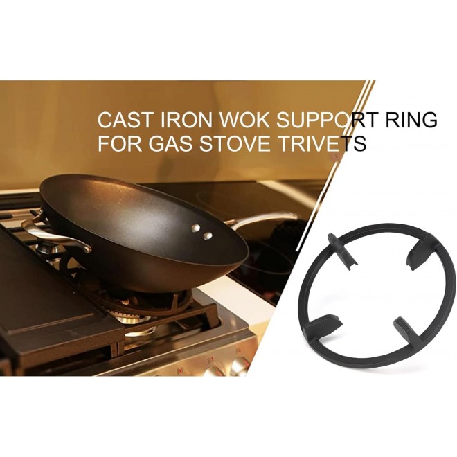 Cast Iron Wok Support Ring, Wok Support Stand Compatible with Samsung, Ge, Frigidaire, Whirlpool, Kitchenaid Etc，Universal，Non Slip, Gas Stove Rack Accessories