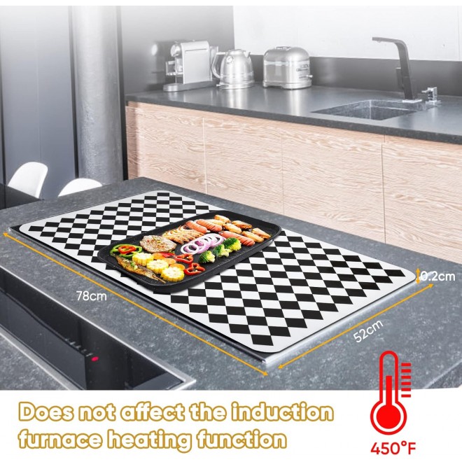 Induction Cooktop Protector Mat, ZZM Silicone Cook Top Protector Large Magnetic Electric Stove Burner Top Cover for Glass Top Stove Stove Protector Antistrike for Kitchen (30.7x20.5)