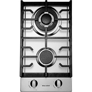 Gas Cooktop 2 Burner, 12 Inch Natural Gas Stove Top, Bulit-in Gas Range, NG/LPG Convertible, Stainless Steel, Thermocouple Protection, 120V AC