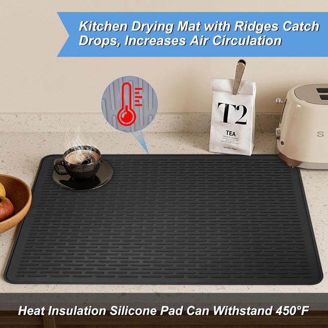 Stove Top Covers for Electric Stove,28 x 20 Silicone Stove Top Mat,Heat Resistant Silicone Stove Top Protector,Foldable Thick Glass Top Protector to Prevent Scratching-Black,with 2 Cleaning Brush