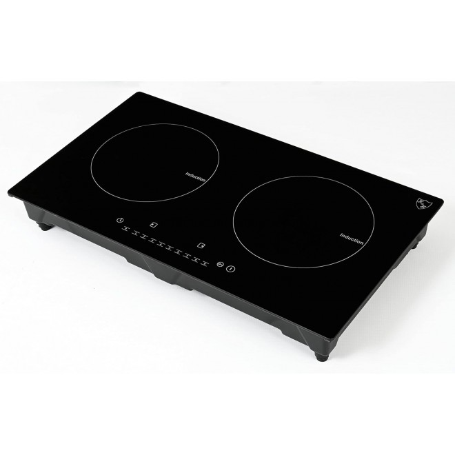 K&H 2 Burner Dual Double 24 Inch Built-in Induction Electric Stove Top Ceramic Cooktop 120V 1800W INDH-1802-120Hx