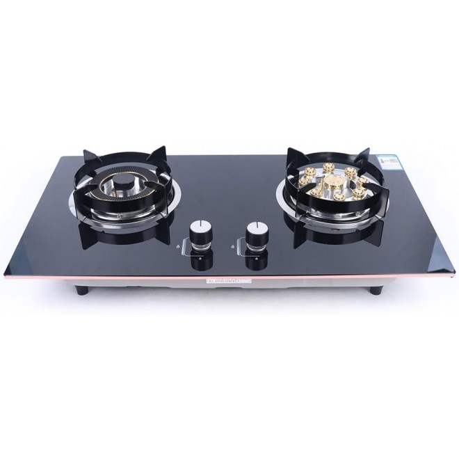 Built-in Gas Stovetop Tempered Glass 2 Burners, Gas Stove Cooktop Natural Gas Cooker