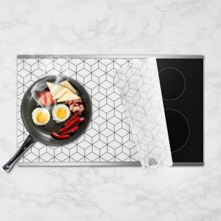 Large Induction Cooktop Protector Mat 20.4x30.7 Inch, (Magnetic) Electric Stove Burner Covers, Induction Cooktop Cover,Glass Top Stove Cover (Snowy)