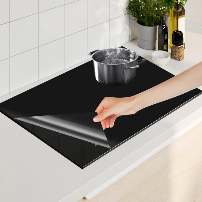 Silicone Induction Cooktop Protector Mat,Stove Top Covers for (Magnetic) Electric Stove- Glass Stove Top Cover,Anti-scratch,anti-strike (21.2 x 35.4 In)