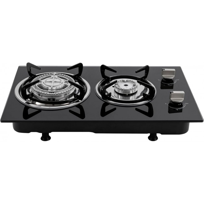 Gas Cooktop,Gas Stove Top with 2 Burner/4 Burner,Gas Stove for Kitchen, Home, Apartments, RVs, Easy To Clean. (2 Burners)