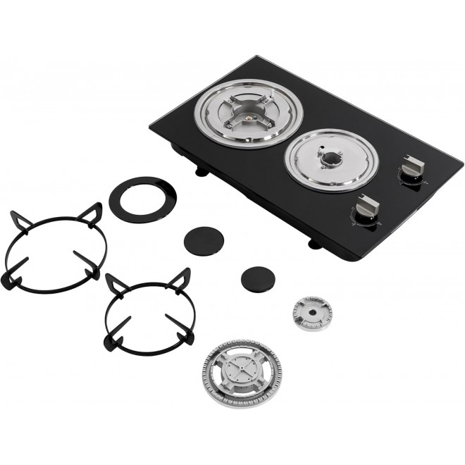 Gas Cooktop,Gas Stove Top with 2 Burner/4 Burner,Gas Stove for Kitchen, Home, Apartments, RVs, Easy To Clean. (2 Burners)