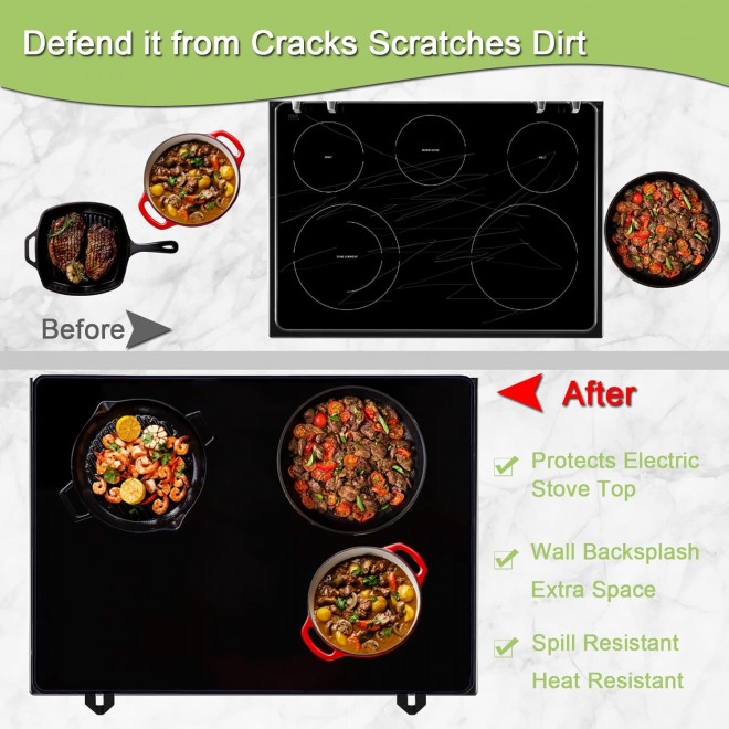 Stove Top Cover for Electric Stove, 20.5x28.5in Electric Stove Cover, Glass Top Stove Cover, Ceramic Glass Cooktop Protector, Full Stove Covers for Electric Stovetop, Flat Top Oven Cover