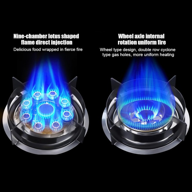 2 Burner Natural Gas Cooktop, Gas Cooktop Stove Top, Tempered Glass Burners Stove, Built-In Gas Stove with Anti-Tempering Protection for Apartment, Indoor (Not Included Gas Pipe)